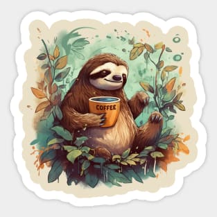 Sloth Coffee Sticker